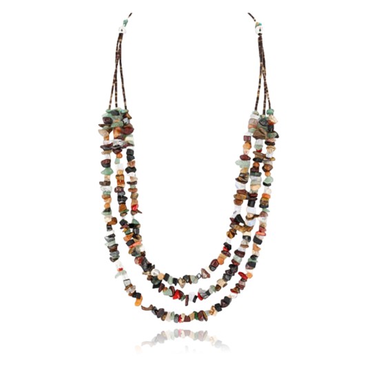 Large Certified Authentic 3 Strand Navajo .925 Sterling Silver Multicolor Stones Native American Necklace 371037504788 Large Certified Authentic 3 Strand Navajo .925 Sterling Silver Multicolor Stones Native American Necklace 371037504788