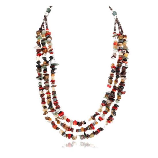 Large Certified Authentic 3 Strand Navajo .925 Sterling Silver Multicolor Stones Native American Necklace 371062765131 Large Certified Authentic 3 Strand Navajo .925 Sterling Silver Multicolor Stones Native American Necklace 371062765131