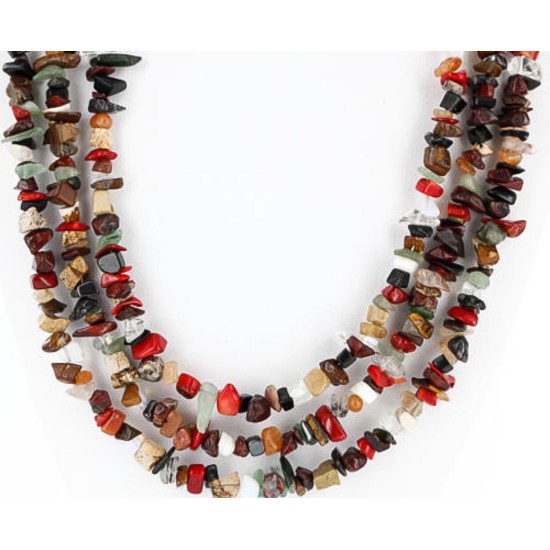 Large Certified Authentic 3 Strand Navajo .925 Sterling Silver Multicolor Stones Native American Necklace 371062765131 Large Certified Authentic 3 Strand Navajo .925 Sterling Silver Multicolor Stones Native American Necklace 371062765131