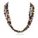 Large Certified Authentic 3 Strand Navajo .925 Sterling Silver Multicolor Stones Native American Necklace 390849033113