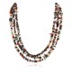 Large Certified Authentic 3 Strand Navajo .925 Sterling Silver Multicolor Stones Native American Necklace 750144-5
