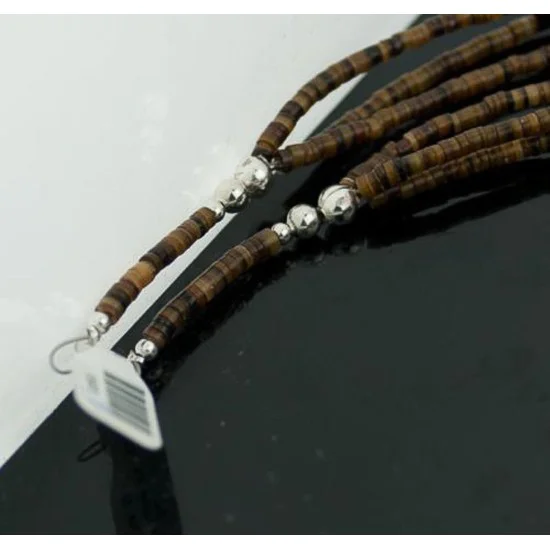Large Certified Authentic 3 Strand Navajo Native .925 Sterling Silver Multicolor Stones Native American Necklace 370814838833 Large Certified Authentic 3 Strand Navajo Native .925 Sterling Silver Multicolor Stones Native American Necklace 370814838833