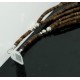 Large Certified Authentic 3 Strand Navajo Native .925 Sterling Silver Multicolor Stones Native American Necklace 370814838833