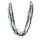 Large Certified Authentic 4 Strand Navajo .925 Sterling Silver Turquoise GREEN AGATE and Opalite Native American Necklace 16016