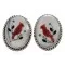 Large Certified Authentic Bird Navajo .925 Sterling Silver Inlaid Natural Turquoise Black Onyx Coral Mother of Pearl Native American Post Earrings 18095-10