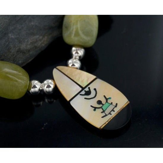 Large Certified Authentic Navajo .925 Sterling Silver Black Onyx Agate Native American Necklace 15213-24 Large Certified Authentic Navajo .925 Sterling Silver Black Onyx Agate Native American Necklace 15213-24