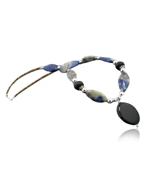 Large Certified Authentic Navajo .925 Sterling Silver LAPIS Black ONYX Native American Necklace 370832548886