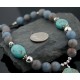 Large Certified Authentic Navajo .925 Sterling Silver Magnesite and Agate Native American Necklace 390579545770