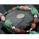Large Certified Authentic Navajo .925 Sterling Silver Magnesite and Carnelian Native American Necklace 390574096619