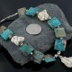 Large Certified Authentic Navajo .925 Sterling Silver Magnesite & Jasper Native American Necklace 390667079828