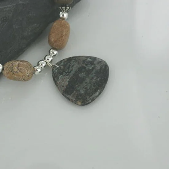 Large Certified Authentic Navajo .925 Sterling Silver Natural Boulder Turquoise Jasper Native American Necklace 15432-7 Large Certified Authentic Navajo .925 Sterling Silver Natural Boulder Turquoise Jasper Native American Necklace 15432-7