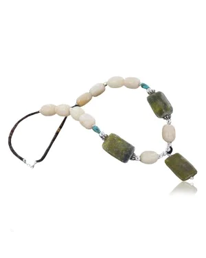 Large Certified Authentic Navajo .925 Sterling Silver Natural Turquoise Agate Native American Necklace 15760-16