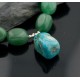 Large Certified Authentic Navajo .925 Sterling Silver Natural Turquoise and Green Jade Native American Necklace 390596280309