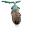 Large Certified Authentic Navajo .925 Sterling Silver Natural Turquoise and Tigers Eye Native American Necklace 390605187227