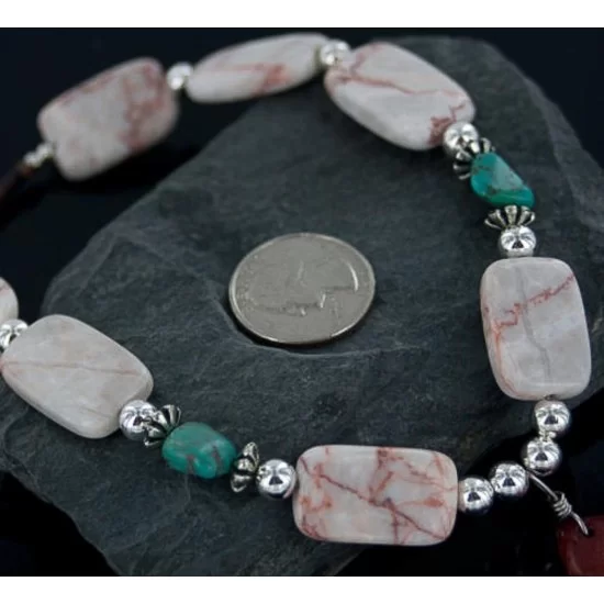 Large Certified Authentic Navajo .925 Sterling Silver Natural Turquoise Jasper Native American Necklace 370891187717 Large Certified Authentic Navajo .925 Sterling Silver Natural Turquoise Jasper Native American Necklace 370891187717