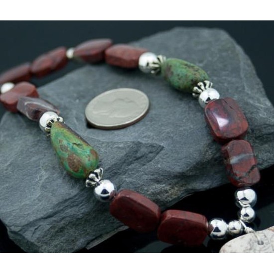 Large Certified Authentic Navajo .925 Sterling Silver White Howlite Jasper Native American Necklace 15501-4 Large Certified Authentic Navajo .925 Sterling Silver White Howlite Jasper Native American Necklace 15501-4