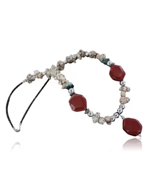 Large Certified Authentic Navajo .925 Sterling Silver White Howlite Jasper Native American Necklace 370889365409