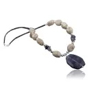 Large Certified Authentic Navajo Native .925 Sterling Silver Boulder Turquoise and Amethyst Native American Necklace 750103-62