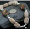 Large Certified Authentic Navajo Native .925 Sterling Silver Natural Boulder Turquoise Tigers Eye Native American Necklace 390609530021