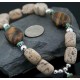 Large Certified Authentic Navajo Native .925 Sterling Silver Natural Boulder Turquoise Tigers Eye Native American Necklace 390609530021