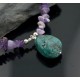 Large Certified Authentic Navajo Native .925 Sterling Silver Natural Turquoise and Amethyst Native American Necklace 371114489768