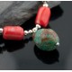 Large Certified Authentic Navajo Native .925 Sterling Silver  Turquoise and Coral Native American Necklace 390590009972
