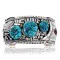Large Collectable Handmade Certified Authentic Navajo .925 Sterling Silver Coral Turquoise Signed Native American Cuff Bracelet 12471