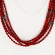 Certified Authentic 5 Strand Navajo .925 Sterling Silver Turquoise and Coral Native American Necklace 371070486052