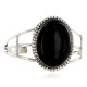 Large Handmade Certified Authentic Navajo .925 Sterling Silver Natural Black Onyx Native American Bracelet 12756-4