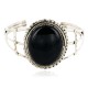 Large Handmade Certified Authentic Navajo .925 Sterling Silver Natural Black Onyx Native American Bracelet 12786