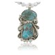Large Handmade Certified Authentic Navajo .925 Sterling Silver Natural Turquoise and White Howlite Native American Necklace & Pendant 390684301644