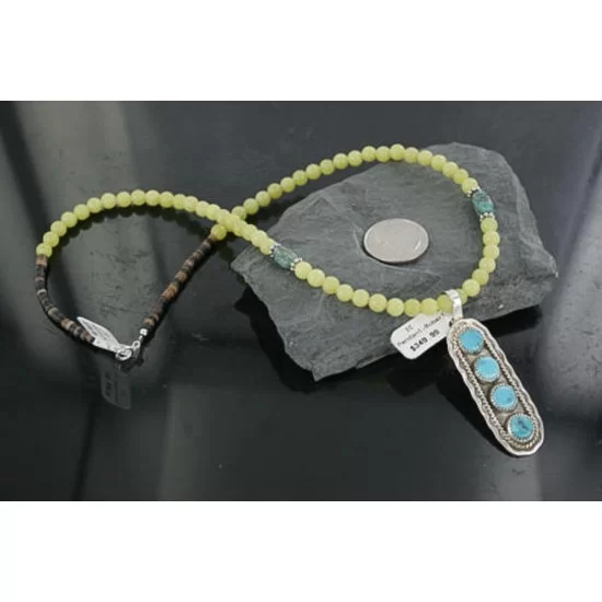 Large Handmade Certified Authentic Navajo .925 Sterling Silver Turquoise, Agate Native American Necklace & Pendant 370923320281 Large Handmade Certified Authentic Navajo .925 Sterling Silver Turquoise, Agate Native American Necklace & Pendant 370923320281