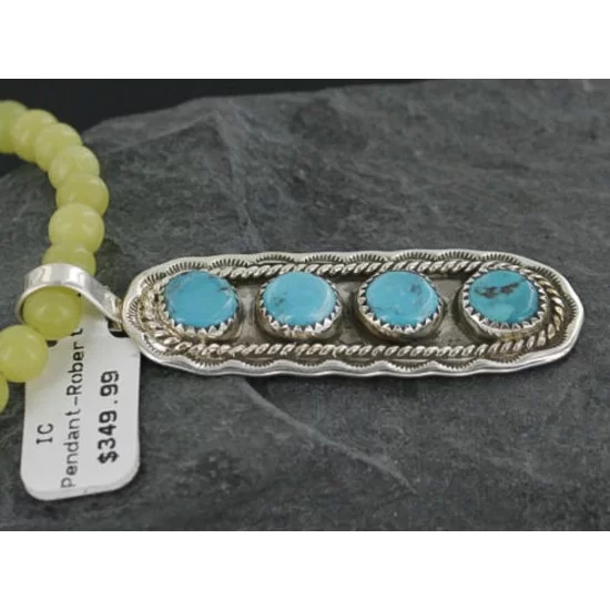 Large Handmade Certified Authentic Navajo .925 Sterling Silver Turquoise, Agate Native American Necklace & Pendant 370923320281 Large Handmade Certified Authentic Navajo .925 Sterling Silver Turquoise, Agate Native American Necklace & Pendant 370923320281