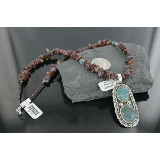 Large Handmade Certified Authentic Navajo .925 Sterling Silver Turquoise Native American Necklace 370922448473 Large Handmade Certified Authentic Navajo .925 Sterling Silver Turquoise Native American Necklace 370922448473