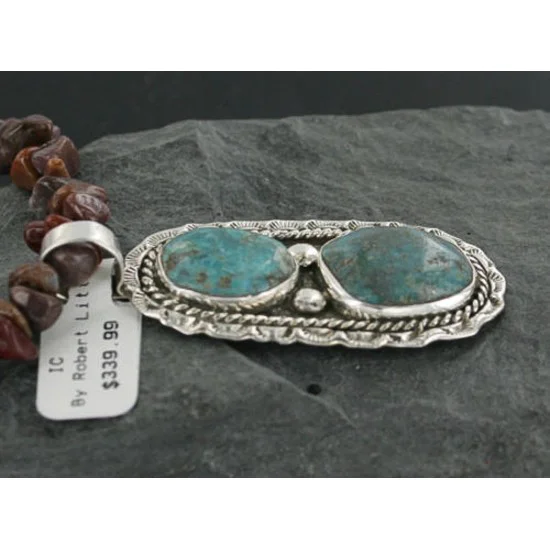 Large Handmade Certified Authentic Navajo .925 Sterling Silver Turquoise Native American Necklace 370922448473 Large Handmade Certified Authentic Navajo .925 Sterling Silver Turquoise Native American Necklace 370922448473