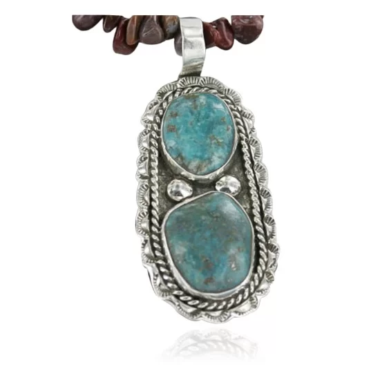 Large Handmade Certified Authentic Navajo .925 Sterling Silver Turquoise Native American Necklace 370922448473 Large Handmade Certified Authentic Navajo .925 Sterling Silver Turquoise Native American Necklace 370922448473