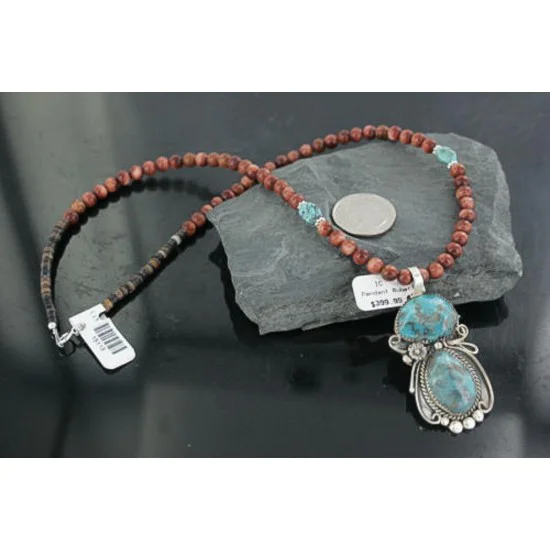 Large Handmade Certified Authentic Navajo .925 Sterling Silver Turquoise Native American Necklace 370925768621 Large Handmade Certified Authentic Navajo .925 Sterling Silver Turquoise Native American Necklace 370925768621