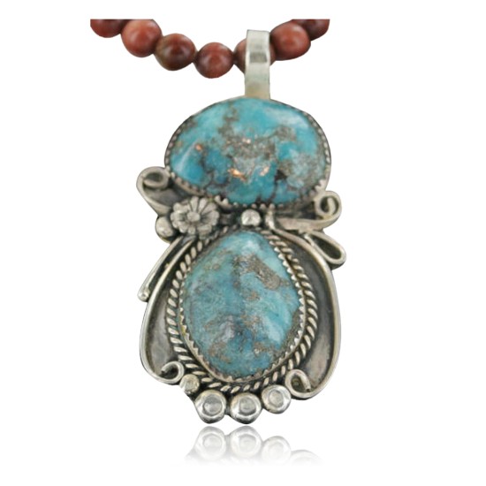 Large Handmade Certified Authentic Navajo .925 Sterling Silver Turquoise Native American Necklace 370925768621