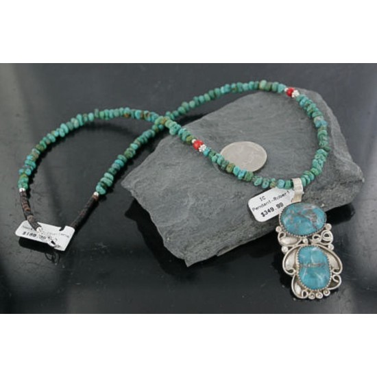 Large Handmade Certified Authentic Navajo .925 Sterling Silver Turquoise Native American Necklace 370928553310 Large Handmade Certified Authentic Navajo .925 Sterling Silver Turquoise Native American Necklace 370928553310