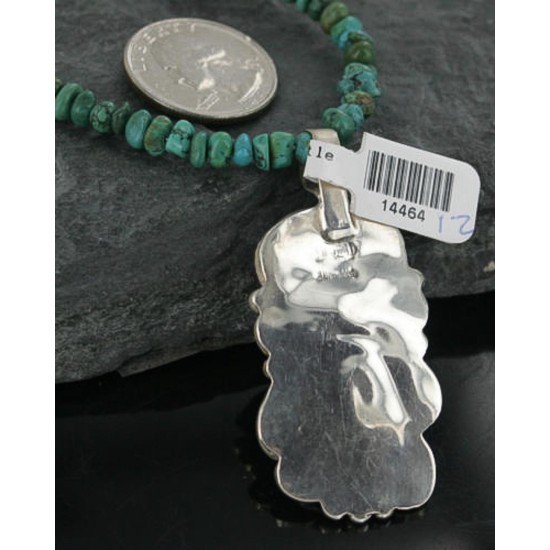 Large Handmade Certified Authentic Navajo .925 Sterling Silver Turquoise Native American Necklace 370928553310 Large Handmade Certified Authentic Navajo .925 Sterling Silver Turquoise Native American Necklace 370928553310