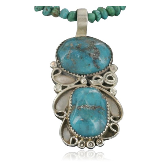 Large Handmade Certified Authentic Navajo .925 Sterling Silver Turquoise Native American Necklace 370928553310 Large Handmade Certified Authentic Navajo .925 Sterling Silver Turquoise Native American Necklace 370928553310