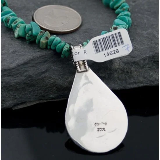 Large Handmade Certified Authentic Navajo Native .925 Sterling Silver Turquoise Native American Necklace 390567637764 Large Handmade Certified Authentic Navajo Native .925 Sterling Silver Turquoise Native American Necklace 390567637764