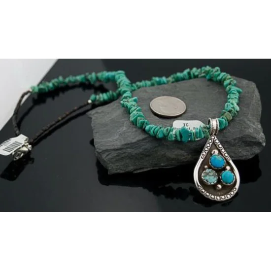Large Handmade Certified Authentic Navajo Native .925 Sterling Silver Turquoise Native American Necklace 390567637764 Large Handmade Certified Authentic Navajo Native .925 Sterling Silver Turquoise Native American Necklace 390567637764