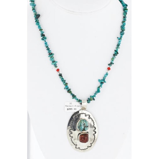 Large HANDMADE Certified Authentic Navajo Nickel CORAL and Turquoise Native American Necklace 371115142357 Large HANDMADE Certified Authentic Navajo Nickel CORAL and Turquoise Native American Necklace 371115142357