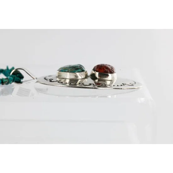 Large HANDMADE Certified Authentic Navajo Nickel CORAL and Turquoise Native American Necklace 371115142357 Large HANDMADE Certified Authentic Navajo Nickel CORAL and Turquoise Native American Necklace 371115142357