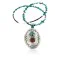 Large HANDMADE Certified Authentic Navajo Nickel CORAL and Turquoise Native American Necklace 371115142357