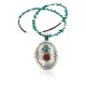 Large HANDMADE Certified Authentic Navajo Nickel CORAL and Turquoise Native American Necklace 371115142357 Large HANDMADE Certified Authentic Navajo Nickel CORAL and Turquoise Native American Necklace 371115142357