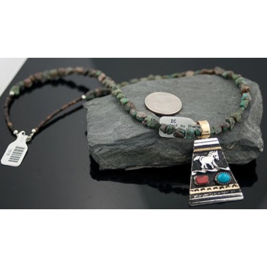 Large Handmade Horse Certified Authentic Navajo .925 Sterling Silver 12kt Gold Filled Turquoise Native American Necklace 370802149263 Large Handmade Horse Certified Authentic Navajo .925 Sterling Silver 12kt Gold Filled Turquoise Native American Necklace 370802149263