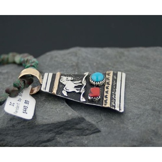 Large Handmade Horse Certified Authentic Navajo .925 Sterling Silver 12kt Gold Filled Turquoise Native American Necklace 370802149263 Large Handmade Horse Certified Authentic Navajo .925 Sterling Silver 12kt Gold Filled Turquoise Native American Necklace 370802149263