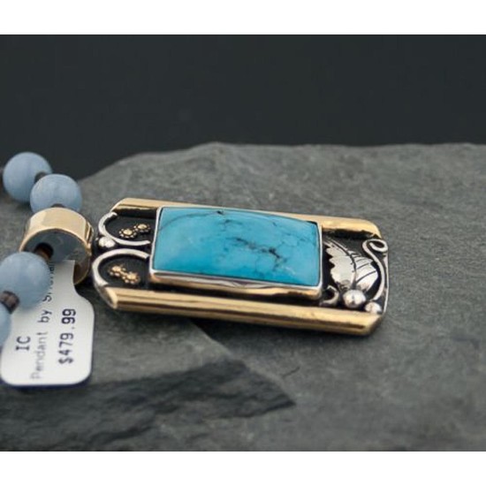 Large Handmade LeafCertified Authentic Navajo .925 Sterling Silver 12kt Gold Filled Turquoise 0384 Native American Necklace 370797836041 Large Handmade LeafCertified Authentic Navajo .925 Sterling Silver 12kt Gold Filled Turquoise 0384 Native American Necklace 370797836041